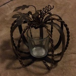 Metal Pumpkin votive candle holder